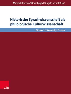 cover image of Historische Sprachwissenschaft als philologische Kulturwissenschaft